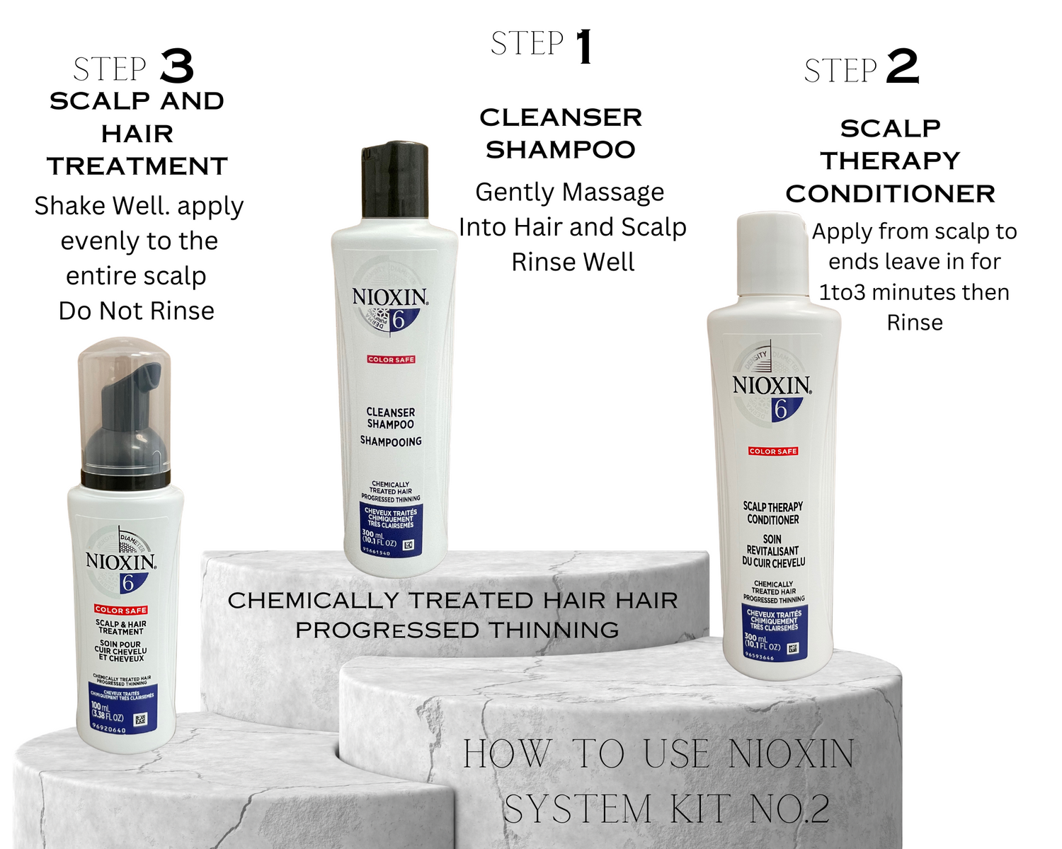 NIOXIN SHAMPOO SYSTEM 1-4LIGHT TO PROGRESSED THINNING ,HAIR AND SCALP TREATMENT