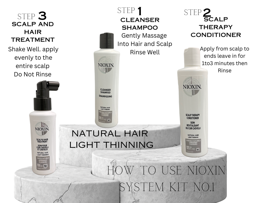 NIOXIN SHAMPOO SYSTEM 1-6 LIGHT TO PROGRESSED THINNING ,HAIR AND SCALP TREATMENT